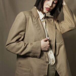 Khaki Cotton Blazer