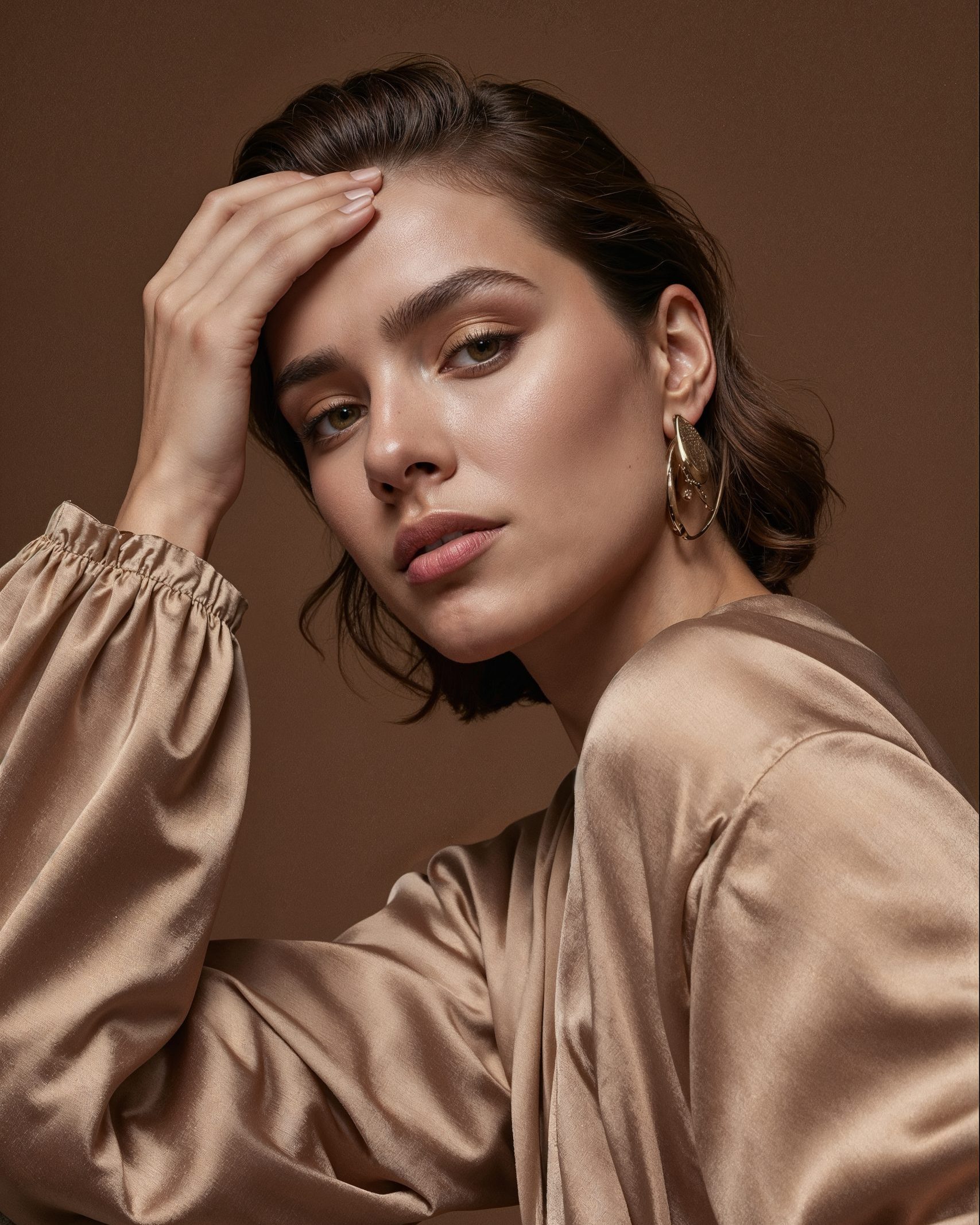 Brown Silk Blouse