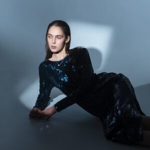 Blue Sequin Maxi Dress