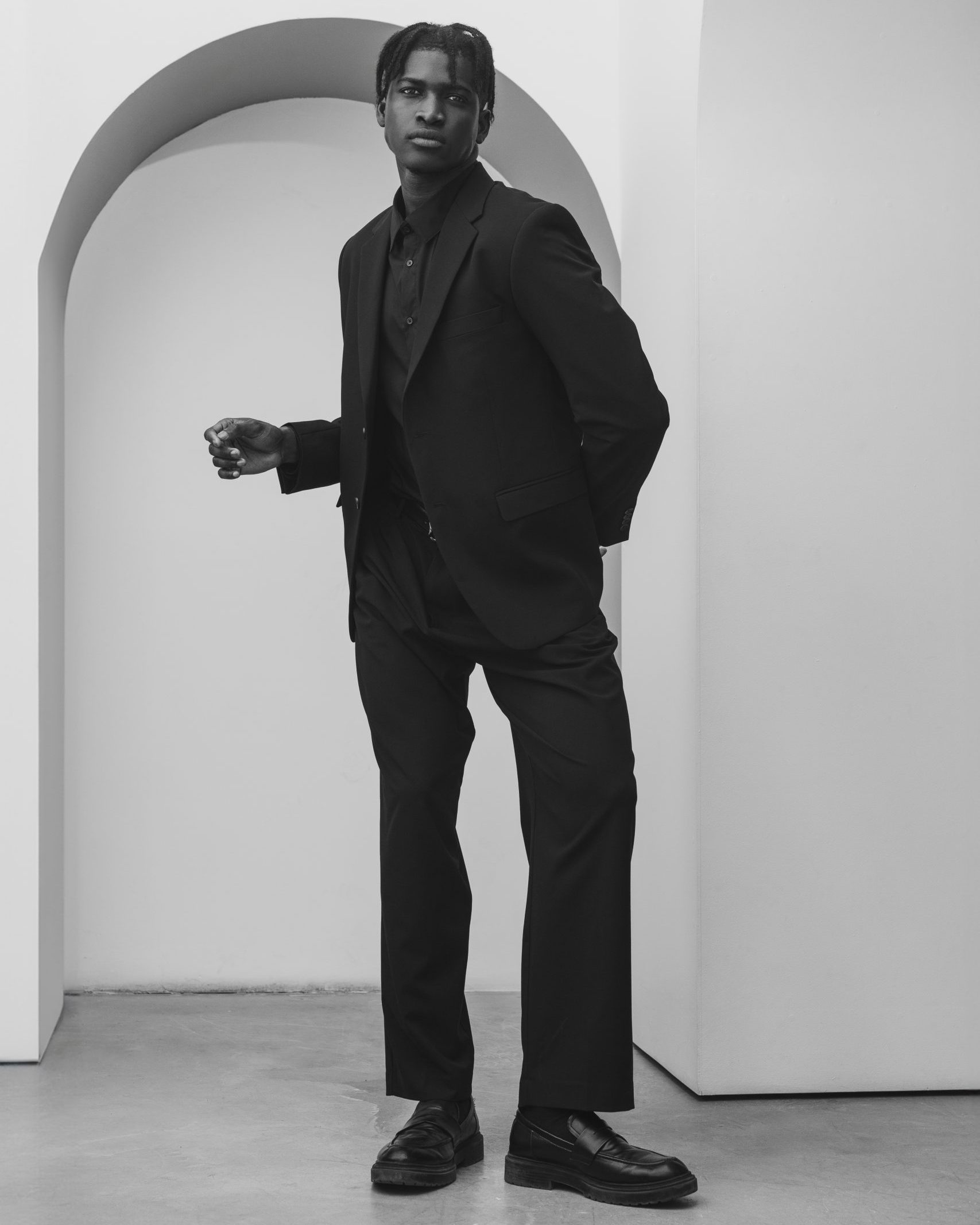 Black Cotton Blazer