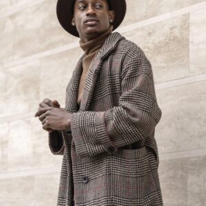Houndstooth Wool Coat